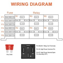 12V Fuse Relay Box, 6 Way with 6 Relays and 6 ATC/ATO Blade Fuses, 4-Pin Rela…
