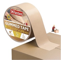 2.75 x 375 Feet Brown Packing Tape Gummed XFasten Paper Mailing Sealing 5 Rolls