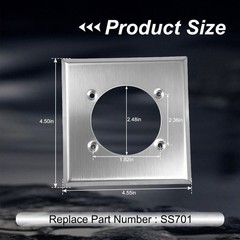 Single Hole 2 Gang Outlet Cover Wall Plate&4 Screws for Hubbell 14-50R HBL9450A