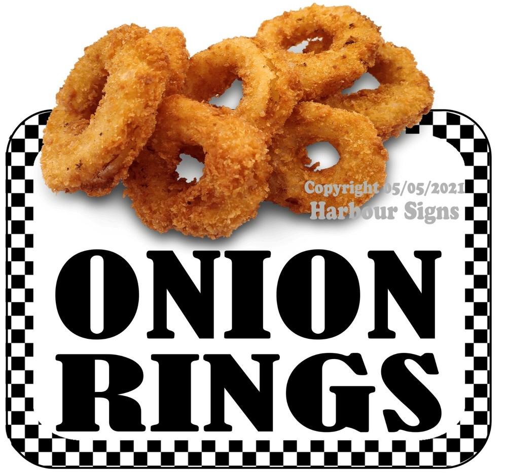 Onion Rings DECAL Food Truck Concession Vinyl Sign Sticker bw