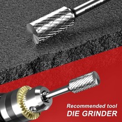Professional 10 Pcs Tungsten Carbide Rotary Burr Bits Set, Double Cut Carbide Bu