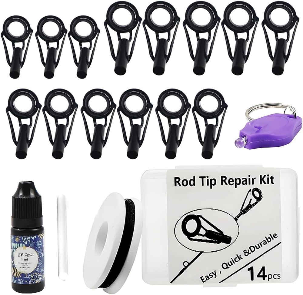 Fishing Rod Tip Repair Kit with UV Light & Glue | Complete Pole Tip Replacement