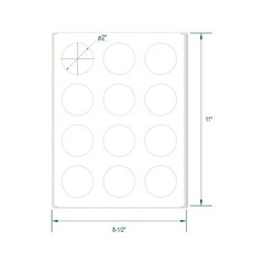 360 2″ Round Labels Laser/Inkjet Printers Permanent Adhesive White Matte
