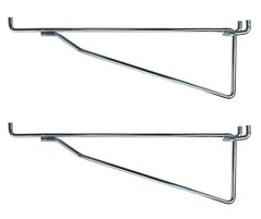 ProCraft Brand (2 Pack) Metal 12 Inch Shelf Bracket Garage Peg Hanger Silver