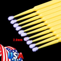 100 Micro Brushes Applicators Microbrush Dental Regular Yellow 2.0 mm