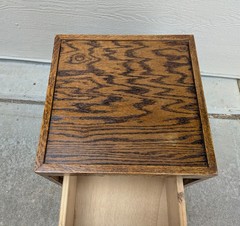 Vintage Industrial Mission Style Oak Wood Filing File Cabinet 2 Drawer Brass K35