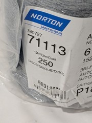 Norton 6″ Dia PSA Disc Roll: 180 Grit, Silicon Carbide Qty 250 78072771113