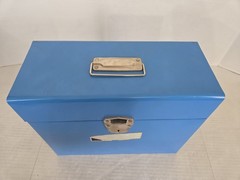 Versa Personal File Model 55 Blue Metal File Box w/ Key FREE SHIPPING