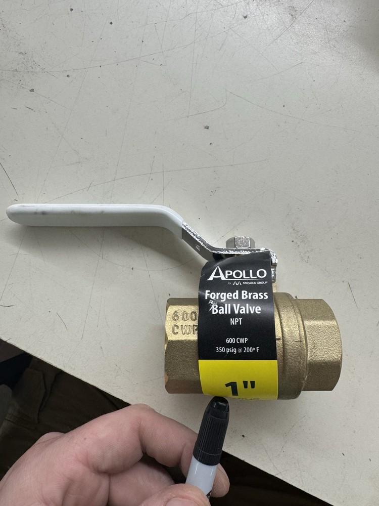 Apollo 94ALF-105-01A 1″ NPT Lead Free Brass Ball Valve, Full Port 600-psi CWP