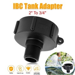 IBC Tote Adapter 2″ NPS Fine Thread to 3/4″ Male Garden Hose Water Tank Fittings