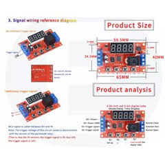2PCS DC 12V 10A Adjustable Time Delay Relay Module LED Digital Timer Switch US