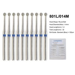 Zirconia Cutting Burs Dental Diamond Bur Football Pear Round End Taper Barrel FG