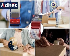 12-Rolls Packing Tape with Dispenser Ultra-Clear BOPP Small Rolls For Shipping