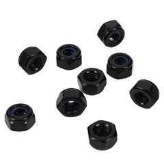1/2-13 Nylon Insert Hex Lock Nuts Locknuts, 304 Stainless Steel 18-8, Black O…