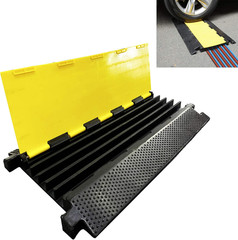 5 Channel Rubber Cable Protector Ramp Traffic Speed Bump 18000Lbs Capacity Heavy