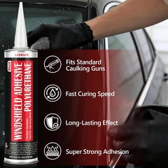 [2 Pack] Polyurethane Windshield Adhesive, Windshield Sealant Black – High Bond