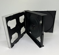 2 PCS NEW QUALITY 23MM(7/8”) 5 DISC MULTI-5 CD JEWEL CASE W/BLACK TRAY- 5CDBLK