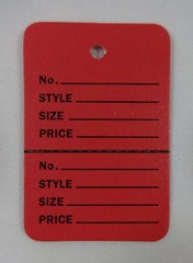 100 Red Unstrung Coupon Garment Merchandise Price Tags Large