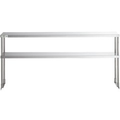12″W x 72″D x 32″H Stainless Steel Double Deck Overshelf For Work Prep Tables
