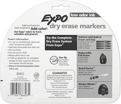 EXPO Low Odor Dry Erase Markers Fine Tip Assorted Colors 12 Pack