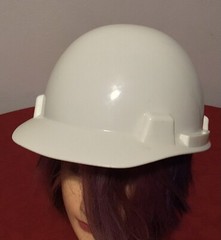MSA Smooth Dome Cap Hard Hat “BOSS” White Construction Helmet LT Made in USA EUC