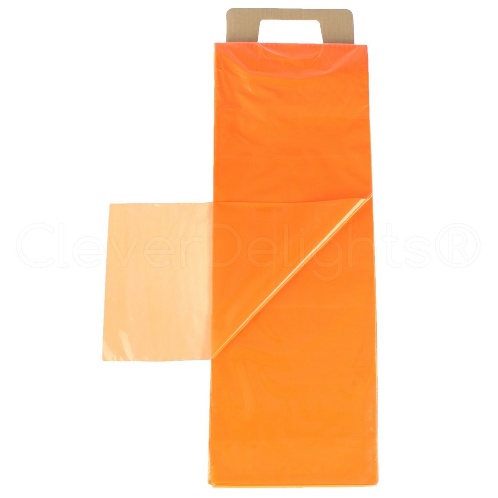 Newspaper Bags – 7.5″ x 21″ – 0.8 Mil – Orange – Flat Plastic Bag – 100 500 1000