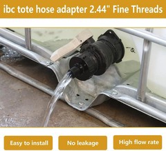 IBC Tote Tank Fitting Adapter Valve 2.44 Fine Thread for 275 330 Gal Garden Hose