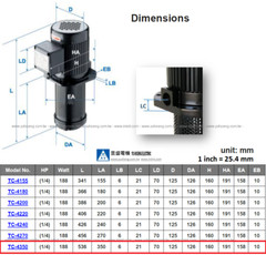 1/4 HP Coolant Pump shaft 350mm 13.8″, Lathe Mill Grinding Machine Circulation