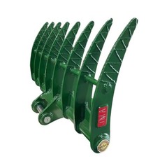 JMA 48in Backhoe Brush Rake 6.5-9 Ton 45mm Pin-On Land Clearing Grapple Steel