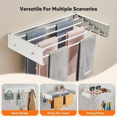Clothes Drying Rack 31.5 inches Foldable Wall Mount Laundry Rack Folding Indo…