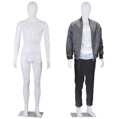 Male Mannequin Dress Form 73″ Adjustable Stand w/Base White Mannequin Full Body