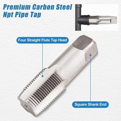 5 Piece NPT Thread Forming Taps, Pipe Taps Set, High-Speed Steel Drill Bits For