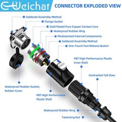 EW-LP24 2 Pin IP68 Industrial Waterproof Connector 30A 500V Aviation Plug Socket