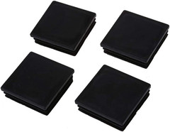 100 Pack 1 Inch Square Plastic Plug Tubing End Cap Durable Chair Glide