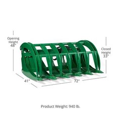 Titan Attachments 72-in HD Grapple Rake Attachment Fits John Deere Global Euro