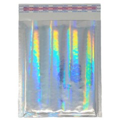 6×10 Pink & Hologram Metallic Bubble Mailers Holographic Air Shipping Envelopes