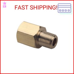 Dewhel Brass 1/8 NPT Female to 1/8 BSPT Male Gauge Sensor Sender Thread Adapter