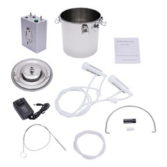 5L Dual Head Sheep Goat Cow Milking Machine Vacuum Impulse 304 Steel Pump Milker