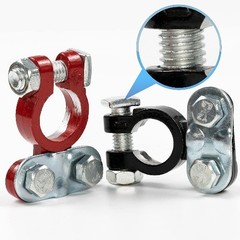2Pcs Automotive Battery Terminal Clamps, Corrosion Resistant Positive Negative C