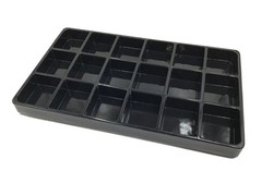 Heavy Duty Jet-Stone 2 Compartment Stackable Plastic Tray Organizer Black/White