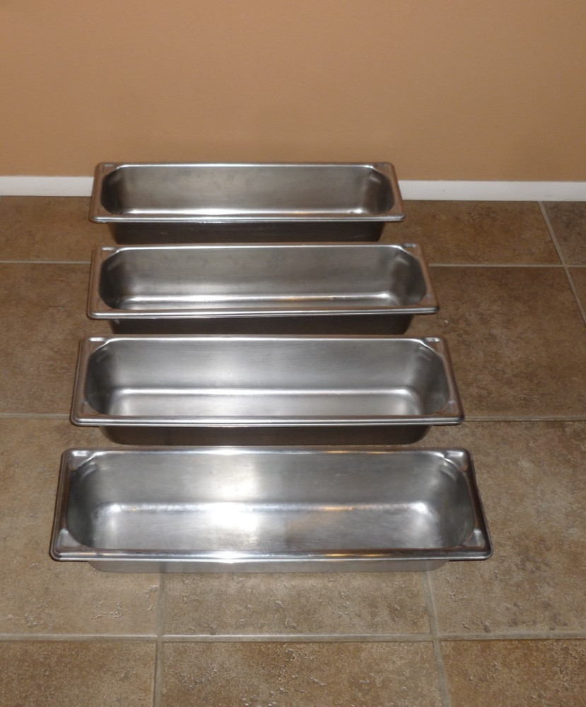 4 Stainless Steel Steam Table Pans 1 Vollrath – 3 Syscoware 20 3/4 x 6 1/4″ x 4″