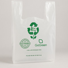 Clear Plastic T-Shirt Grocery Bags 3 Mil Heavy Duty Reusable 1/6 21×6.5×11.5