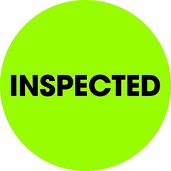Tape Logic 2′ Circle Label, ‘Inspected’, Fluorescent Green, Roll of 500 Stick…