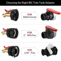 IBC Tote Garden Hose Adapter for 275–330 Gallon Tanks, Solid Brass IBC Tan