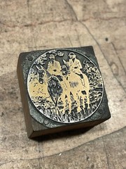 Printing Letterpress Printers Block Two Men On Horses / Horse (1543)