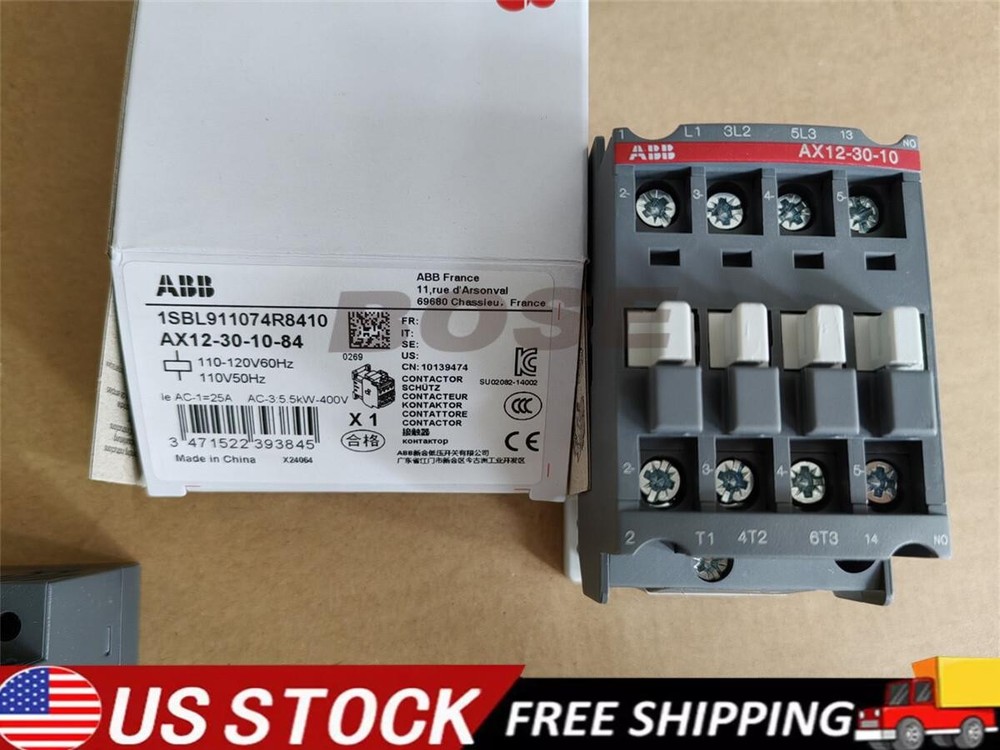 NEW ABB Contactor AX12-30-10-84 AC 110V 50/60Hz AX12-30-10 US Free TAX