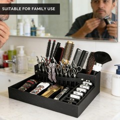 Barber Organizer Tray, 13.9 x 11.2 x 4.4 inch Adjustable Station for Clippers…