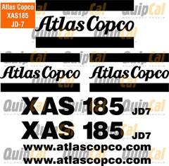 Atlas Copco Air Compressor Decal Set: XAS90, XAS185, XAS250. Decals – Compressor