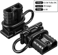 6 Sets 6-10 Gauge Battery Quick Connector 50A 12-36V Quick Connect Black