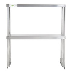 12″W x 30″D x 32″H Stainless Steel Double Deck Overshelf For Work Prep Tables